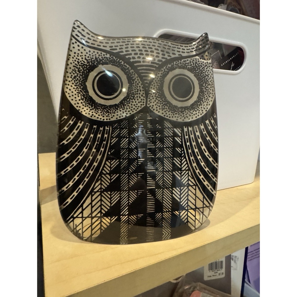 Vintage Abraham Palatnik Medium‎ Lucite Owl Figurine OP Art MCM Brazil